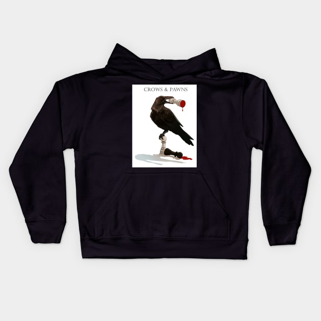 Crows and Pawns Kids Hoodie by paintedmonk